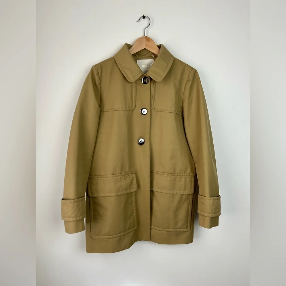 Maje Short Khaki Trench Jacket - Picture 1 of 8